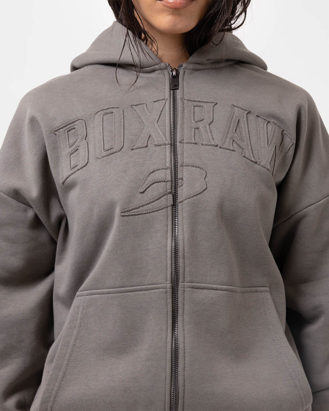 East Street Zip Up Hoodie - Distressed Grey