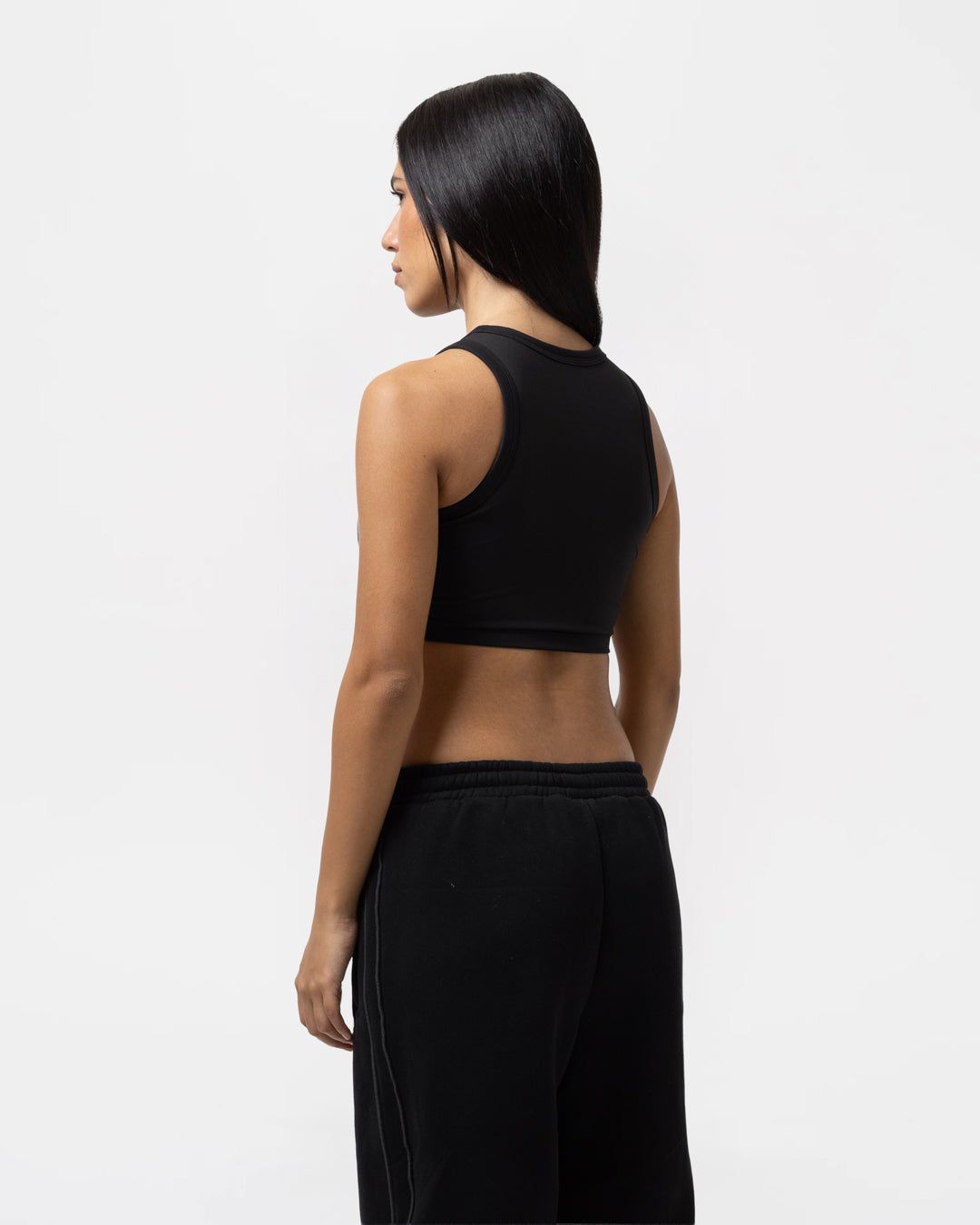 Tammy Racer Crop Top - Black