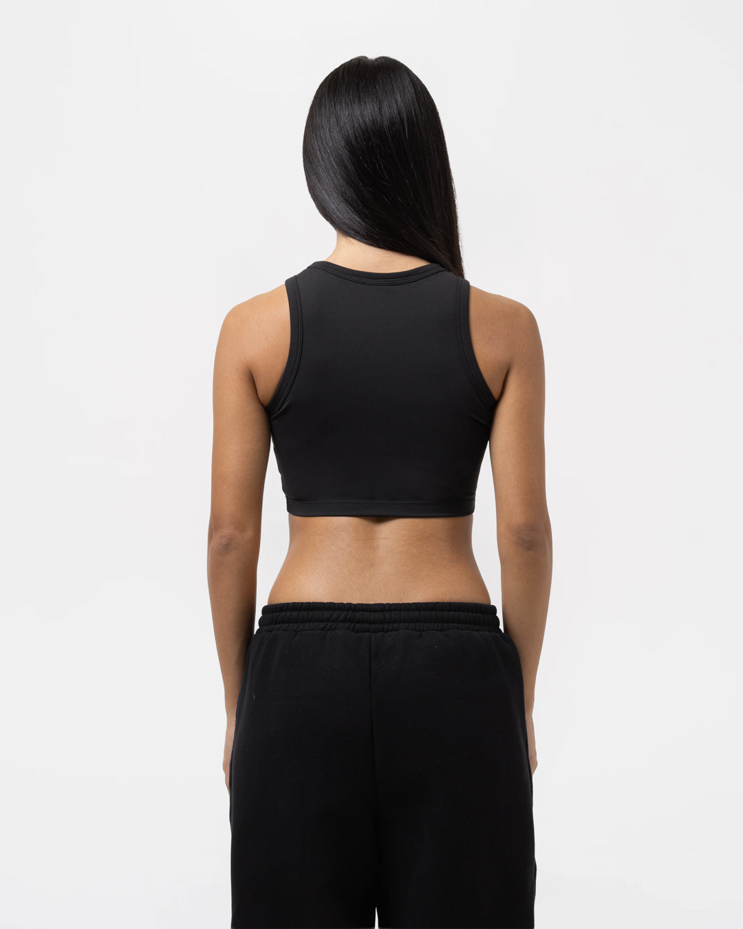 Tammy Racer Crop Top - Black
