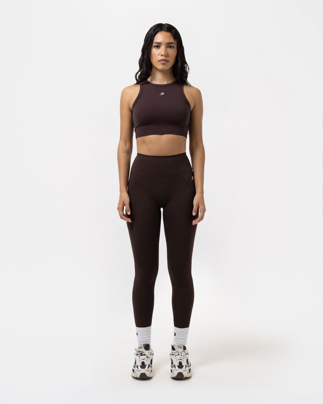 Tammy Racer Crop Top - Brown