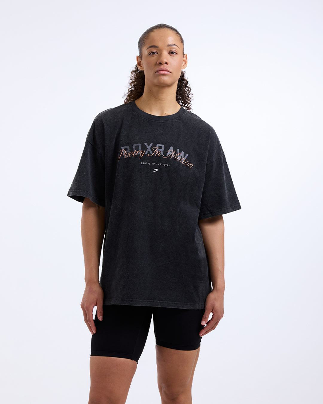 Poetry In Motion Oversized T-Shirt - Washed Black
