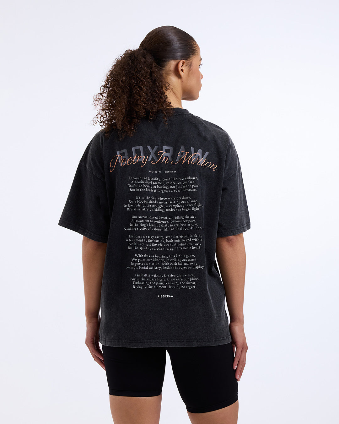 Poetry In Motion Oversized T-Shirt - Washed Black