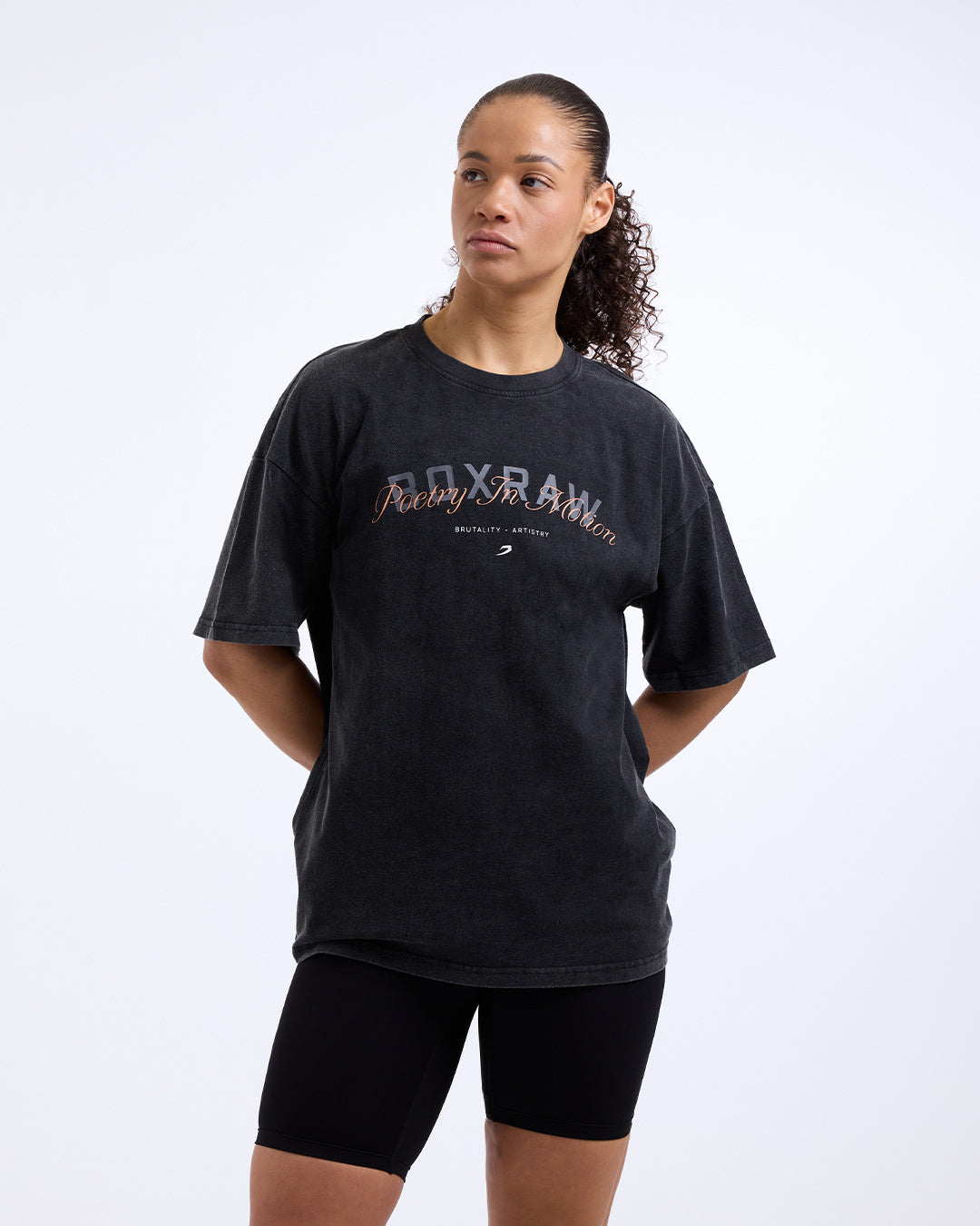 Poetry In Motion Oversized T-Shirt - Washed Black