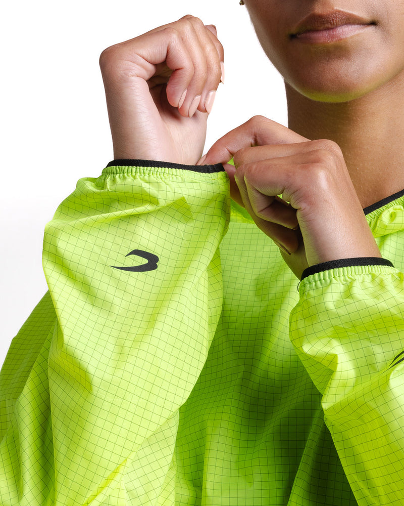 Genaro Cropped Windbreaker Hoodie - Neon Yellow