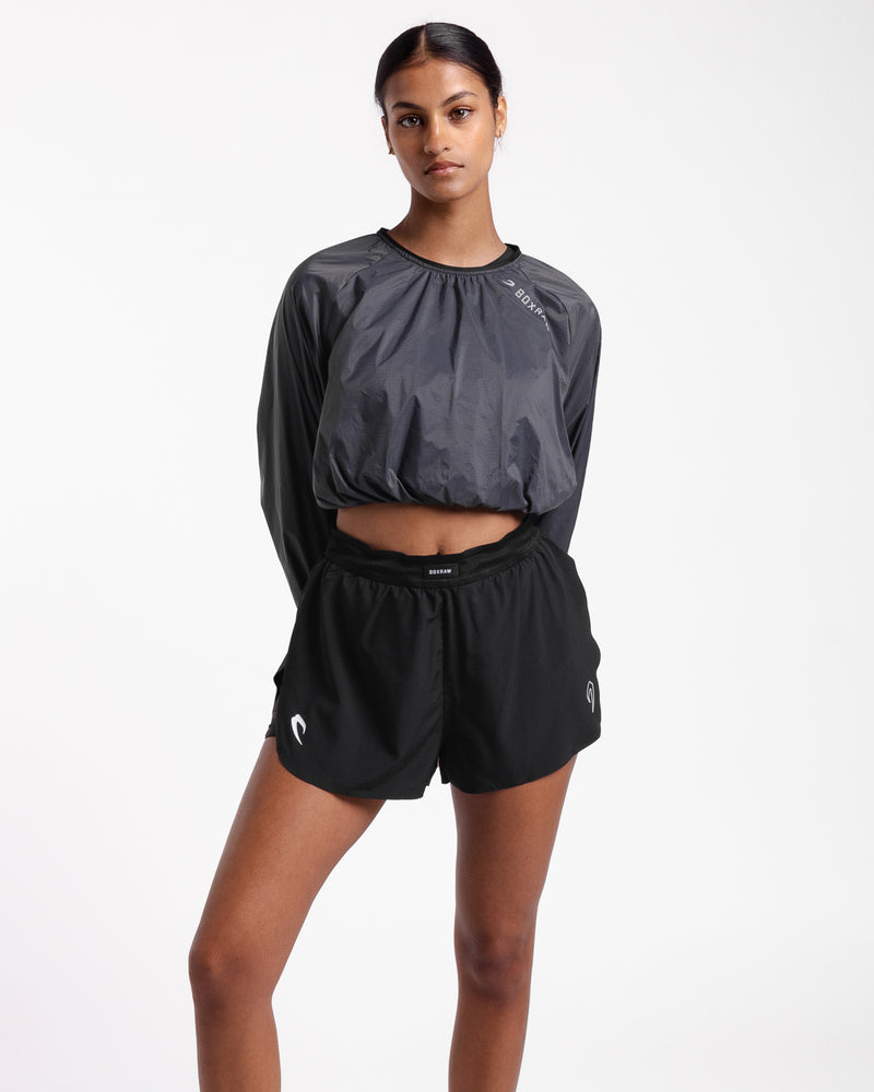 Genaro Cropped Windbreaker Crew - Charcoal