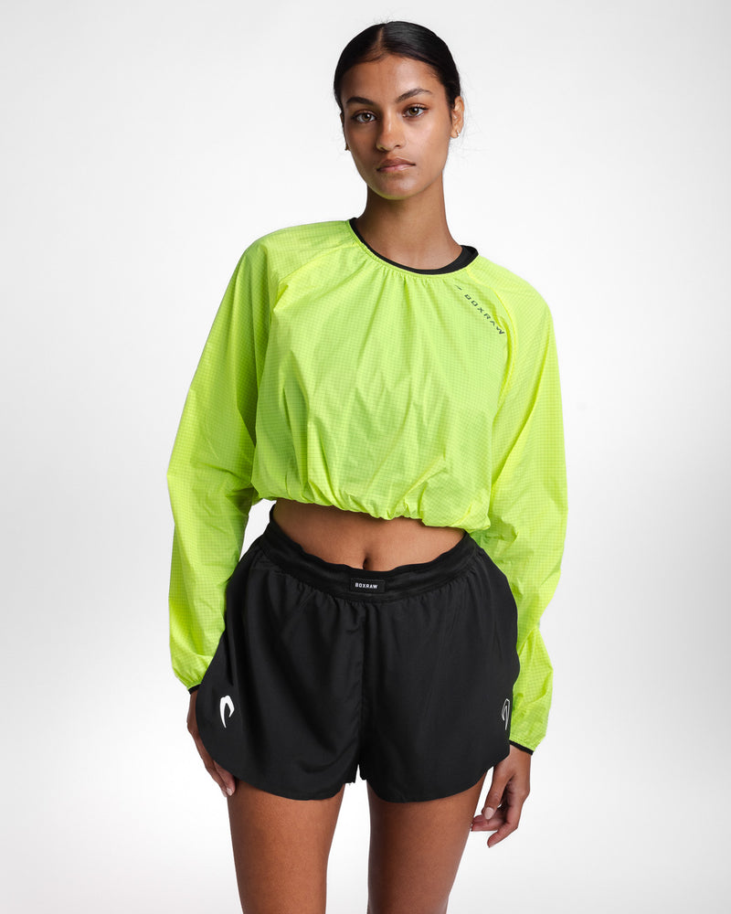 Genaro Cropped Windbreaker Crew - Neon Yellow