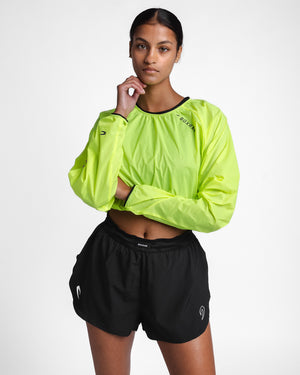 Genaro Cropped Windbreaker Crew - Neon Yellow