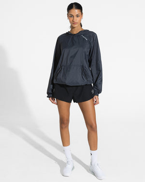 Genaro Oversized Windbreaker Hoodie - Charcoal