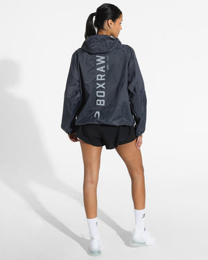 Genaro Oversized Windbreaker Hoodie - Charcoal