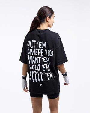 Hold 'Em Scold 'Em Oversized T-Shirt - Black