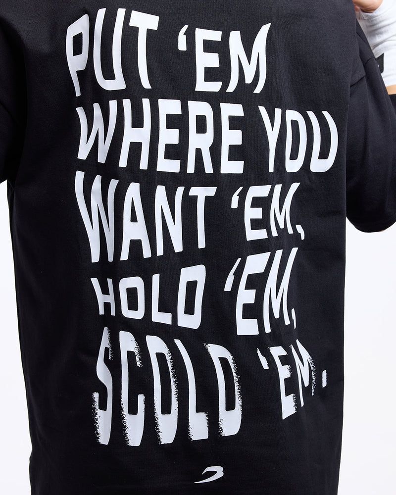 Hold 'Em Scold 'Em Oversized T-Shirt - Black