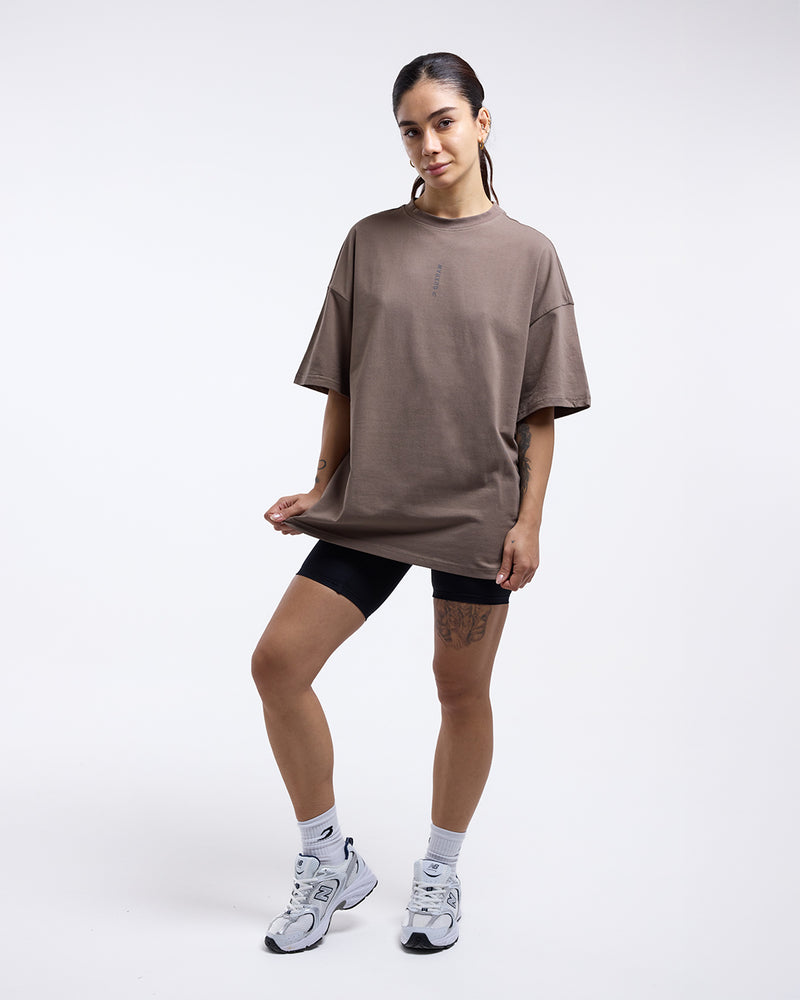 Lineal Oversized T-Shirt - Mocha