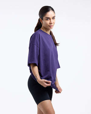 Lineal Oversized T-Shirt - Purple