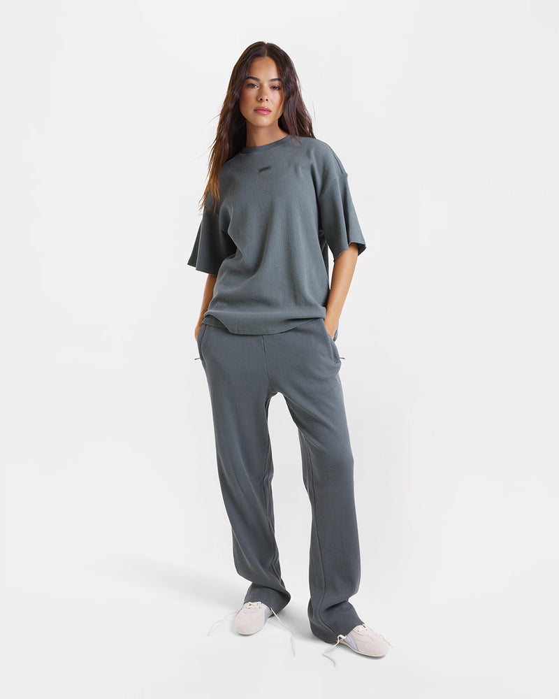 Shirley Waffle Oversized T-Shirt - Green