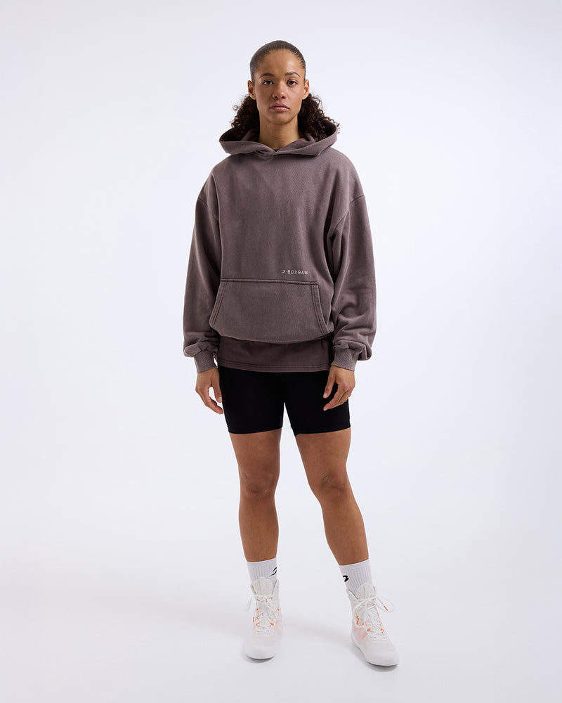 Sparring Club Oversized Hoodie - Washed Brown