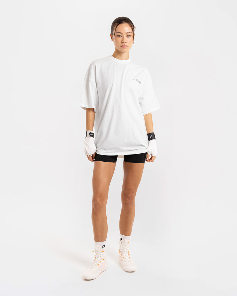 We Don't Play Boxing Oversized T-Shirt - White/Pink