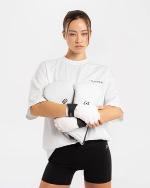 We Don't Play Boxing Oversized T-Shirt - White/Pink