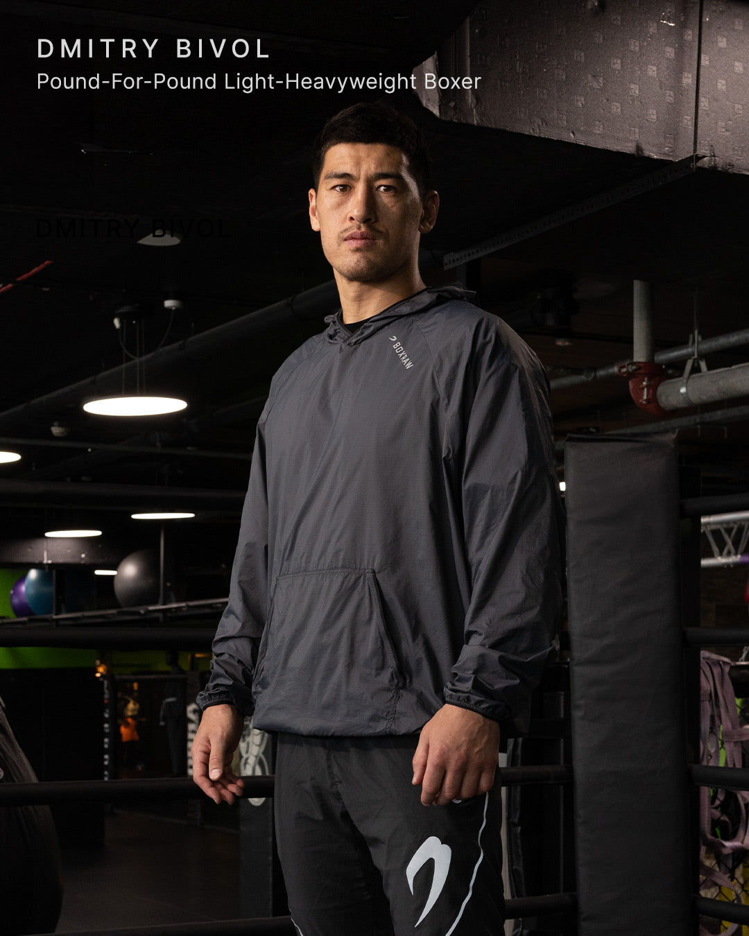 Genaro Oversized Windbreaker Crew - Charcoal | BOXRAW