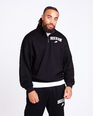 East Street 1/4 Zip Sweatshirt Black BOXRAW - Main Image