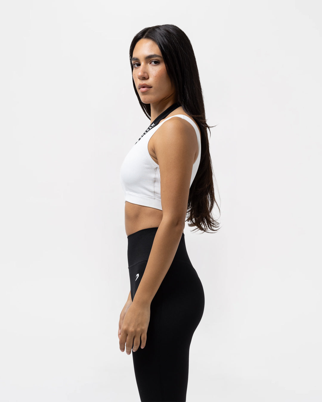 Giselle Seamless Double Layer Sports Bra - White/Black