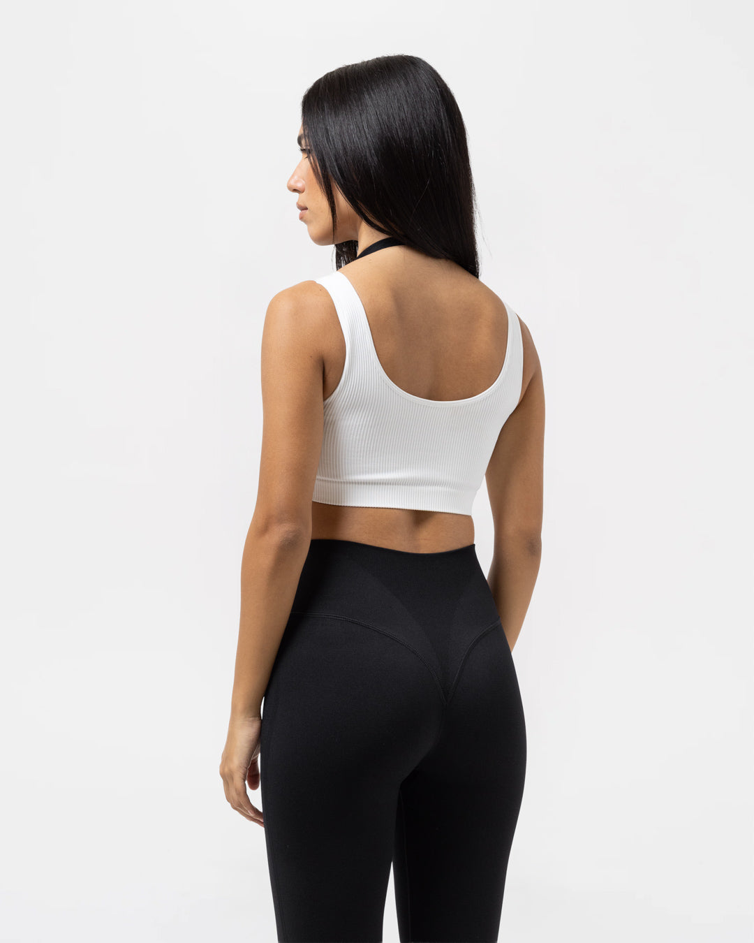 Giselle Seamless Double Layer Sports Bra - White/Black