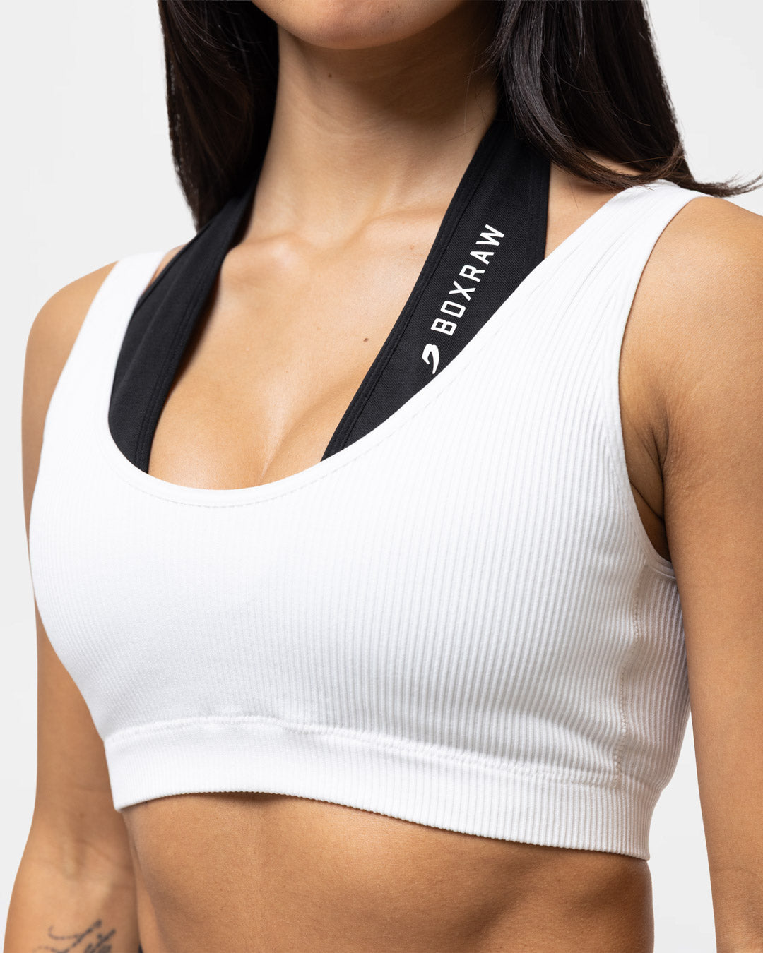 Giselle Seamless Double Layer Sports Bra - White/Black