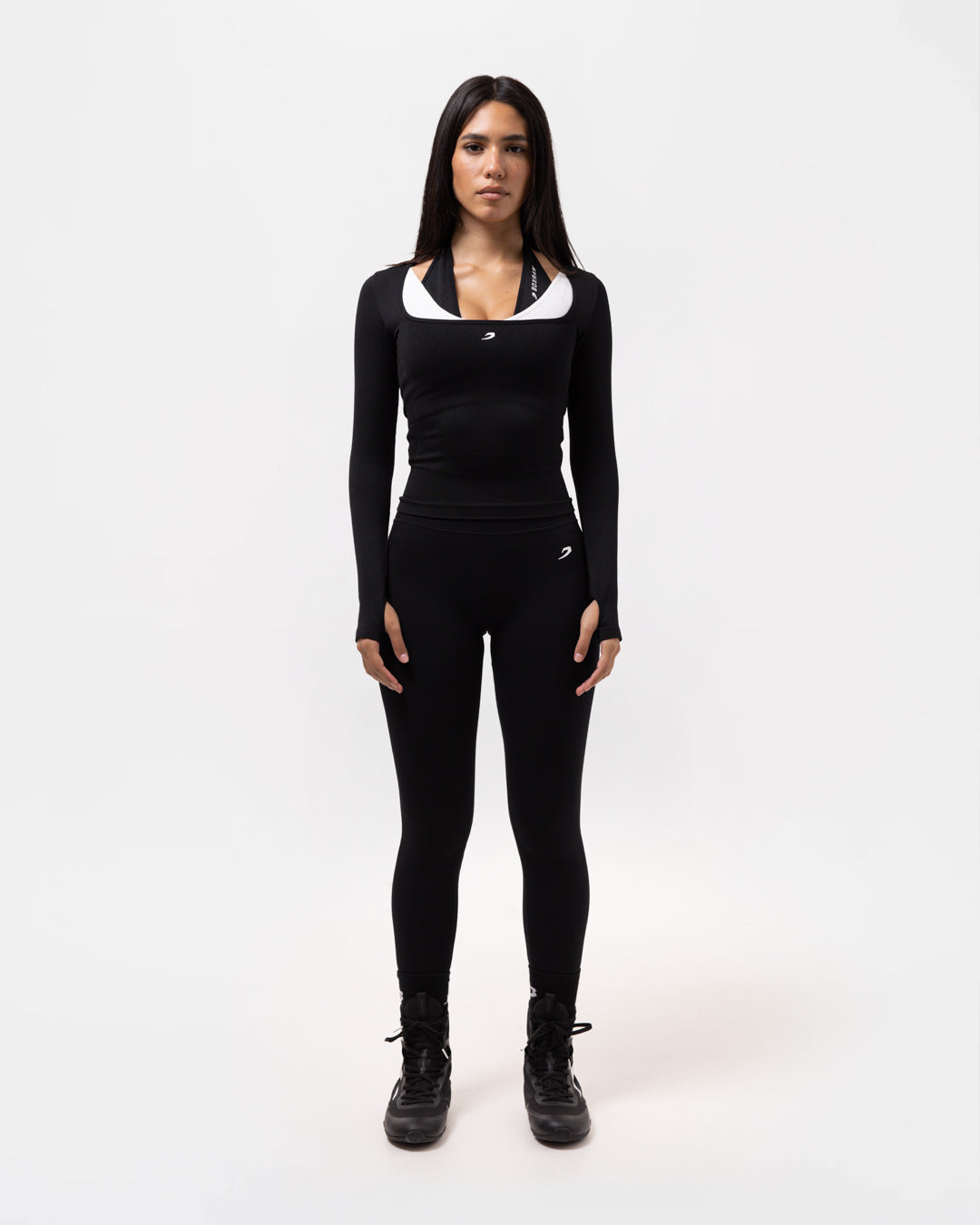 Giselle Seamless Long Sleeve T-Shirt - Black