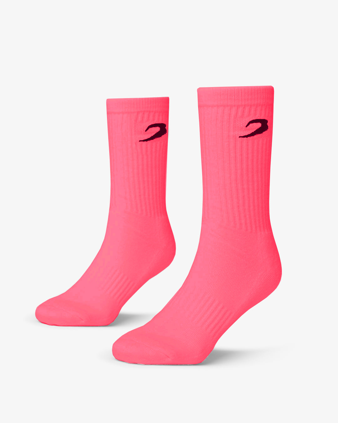 BOXRAW Crew Socks (3 Pairs) - Neon Pink