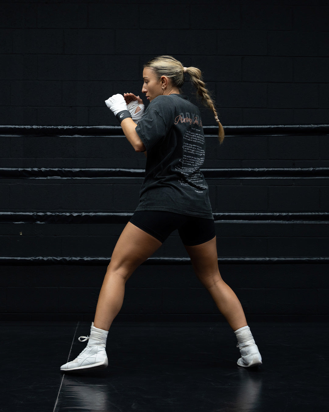 Poetry In Motion Oversized T-Shirt - Washed Black