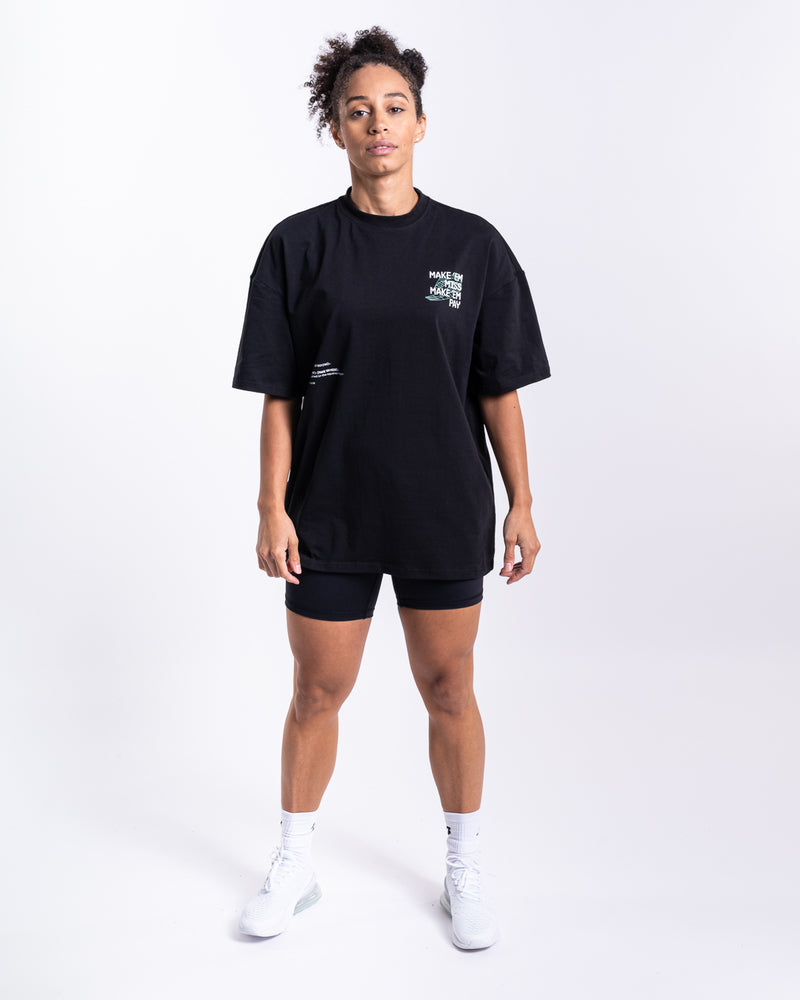 Make 'Em Miss Oversized T-Shirt - Black