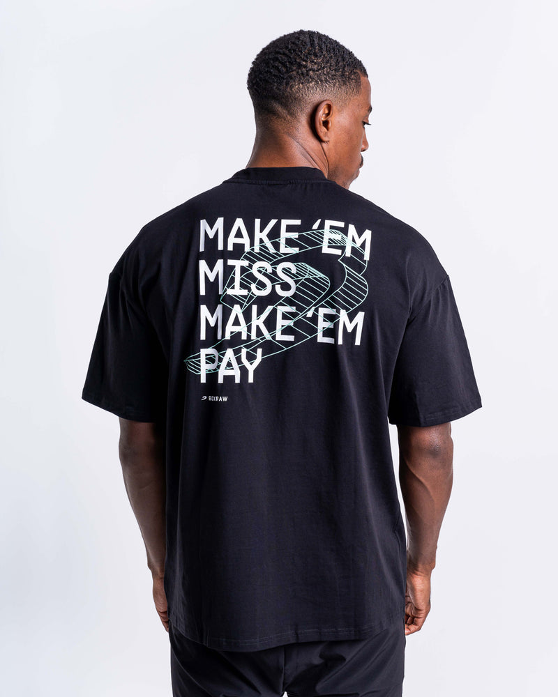 Make 'Em Miss Oversized T-Shirt - Black