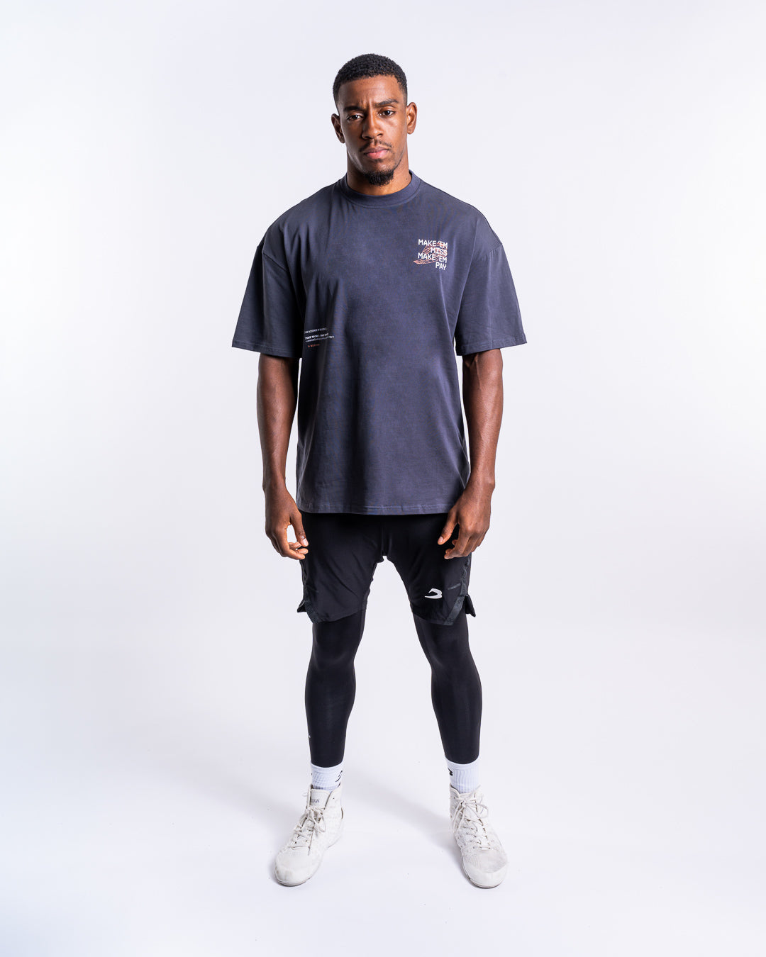 Make 'Em Miss Oversized T-Shirt - Charcoal