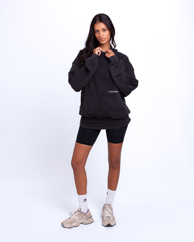 Sparring Club Oversized Hoodie - Washed Black