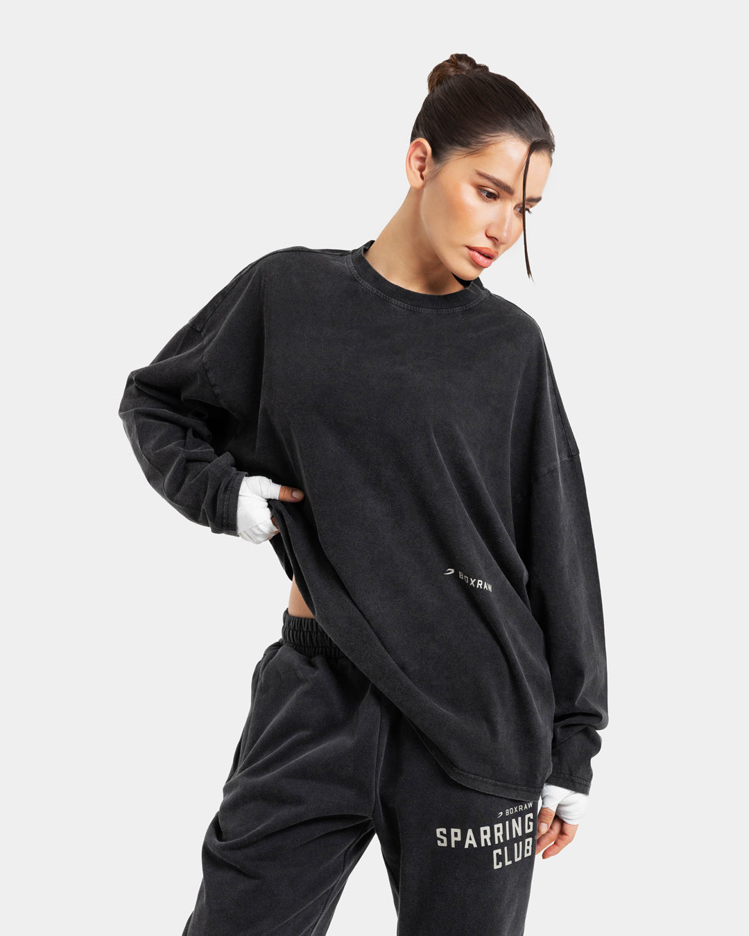 Sparring Club Long Sleeve T-Shirt - Washed Black