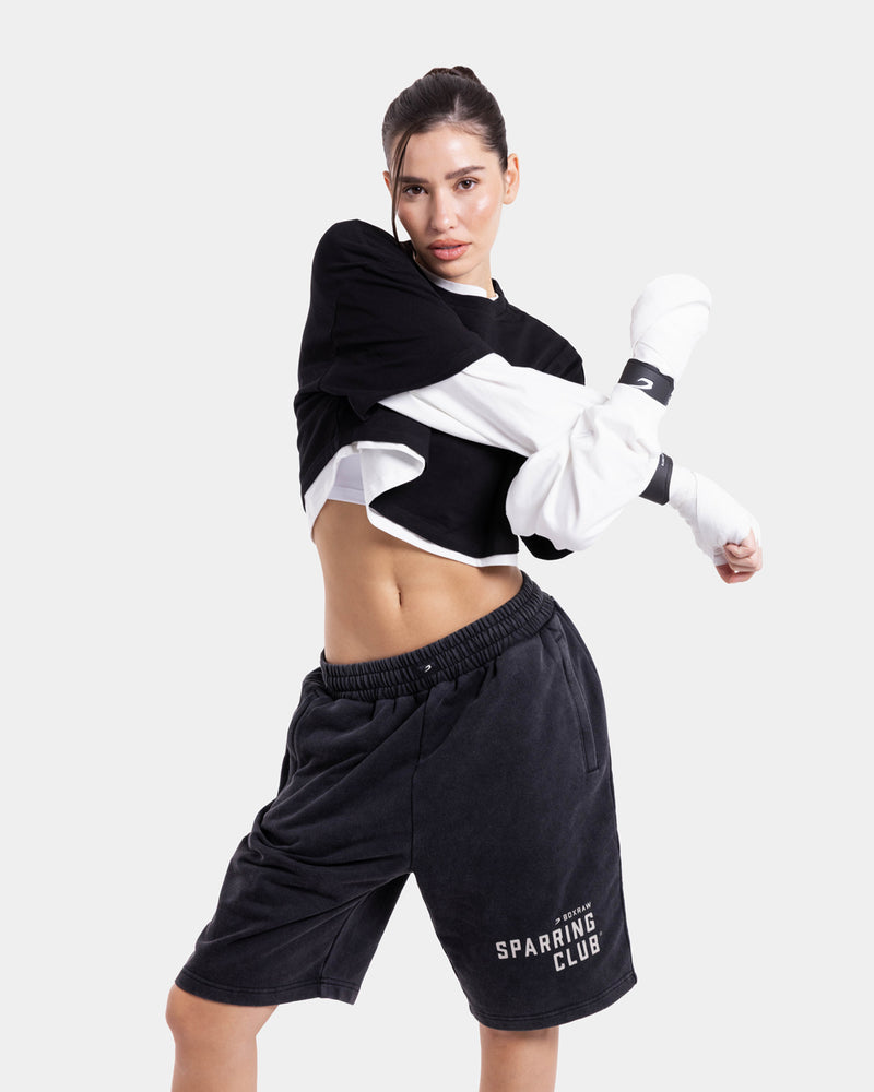 Sparring Club Sweat Shorts - Washed Black