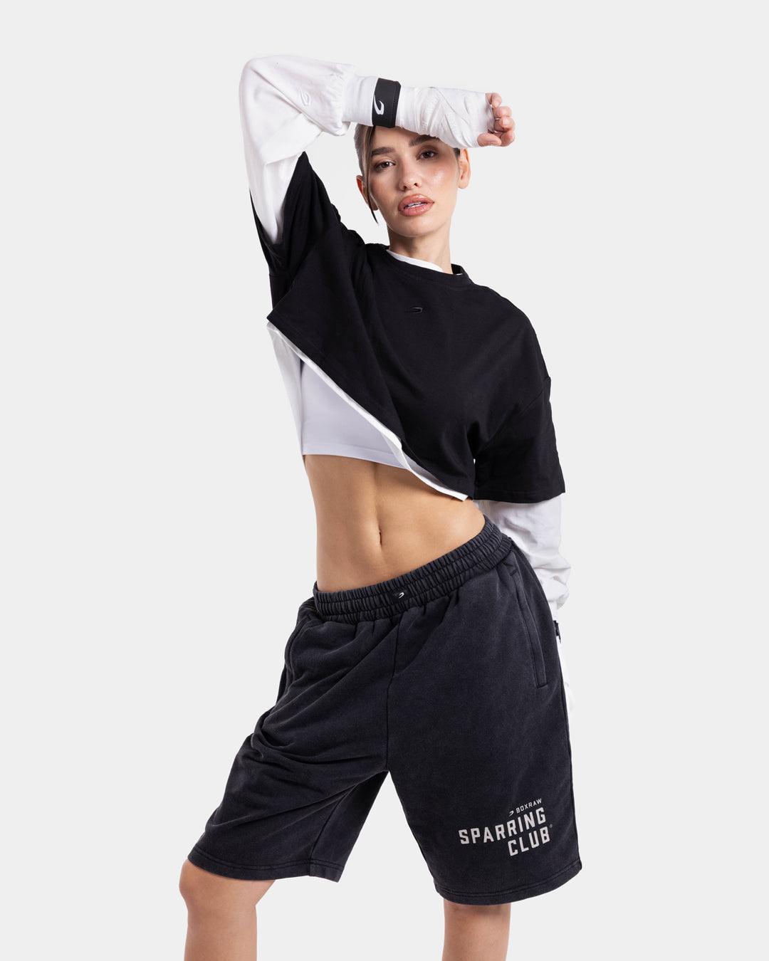 Sparring Club Sweat Shorts - Washed Black