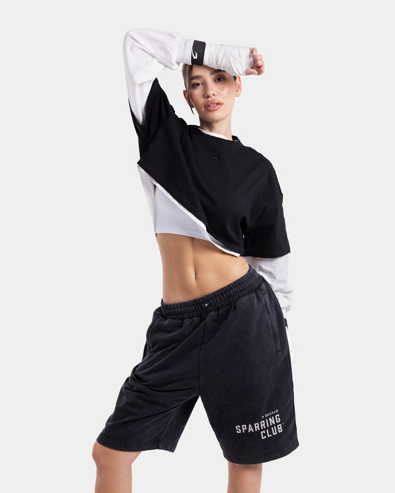 Sparring Club Sweat Shorts - Washed Black