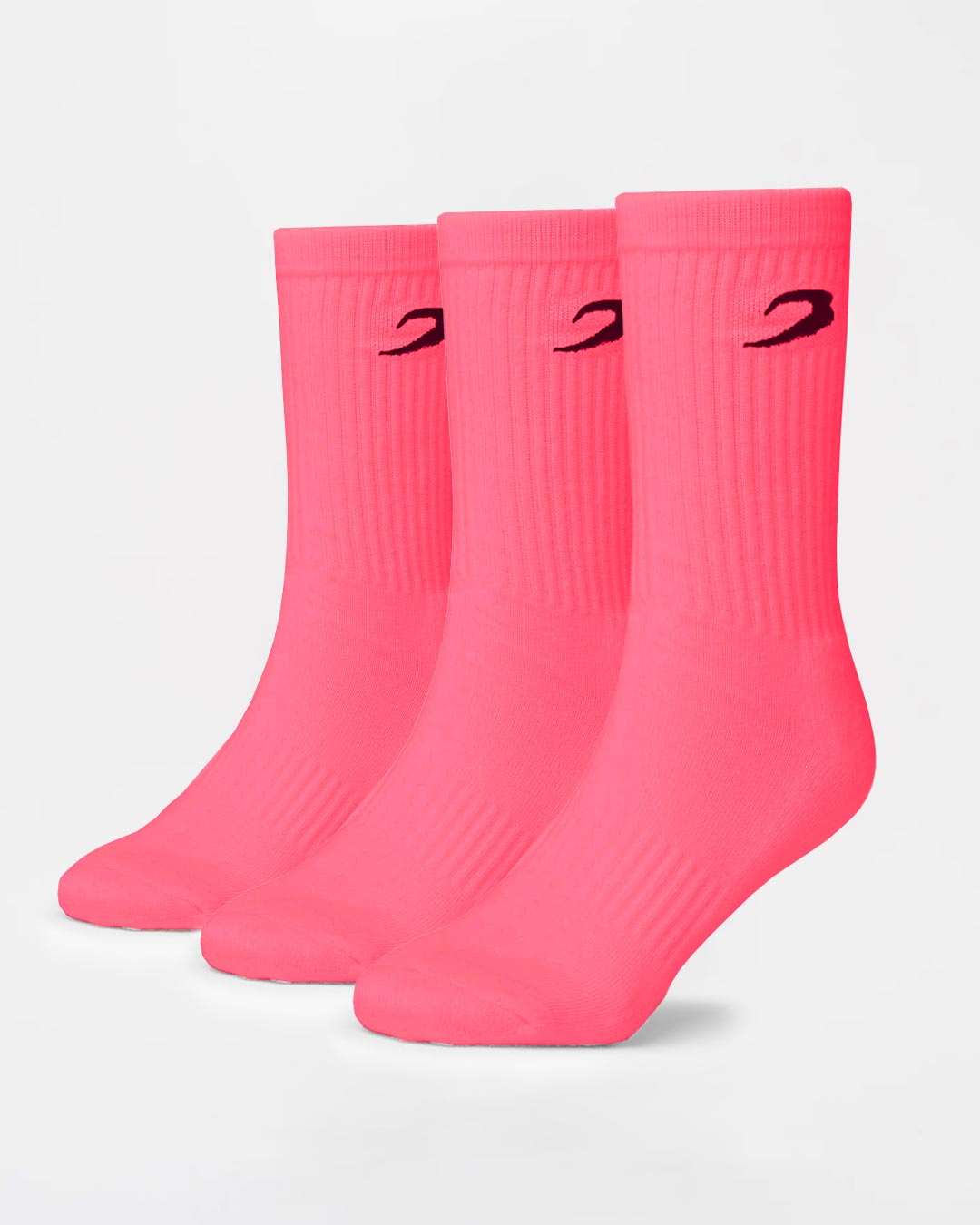 BOXRAW Crew Socks (3 Pairs) - Neon Pink