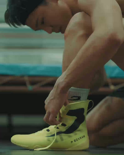 ボクシング BOXRAW IMPELLO BOXINGBOOT & BOXRAW SOCKS Impello 2.0 Boxing Boots - Neon Yellow/Black | BOXRAW