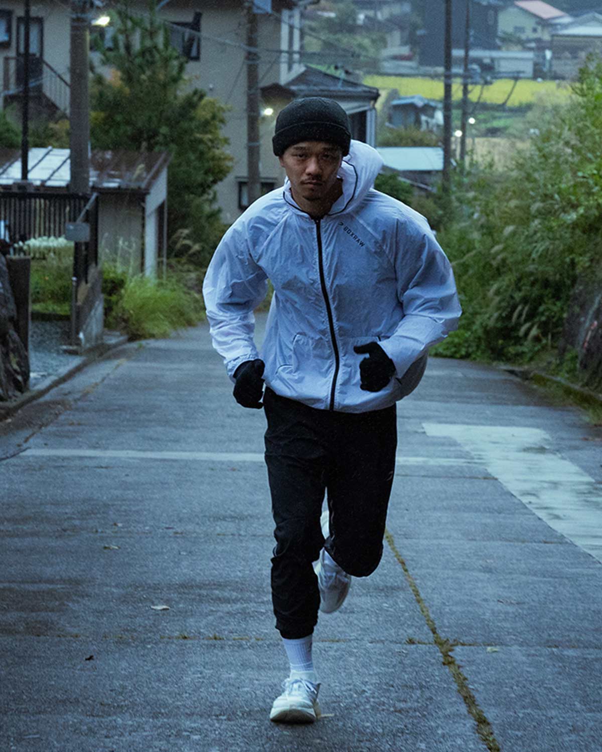 Genaro Oversized Windbreaker Hoodie - White