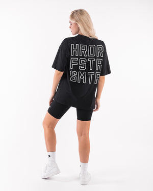 HRDR FSTR SMTR Oversized T-Shirt - Black