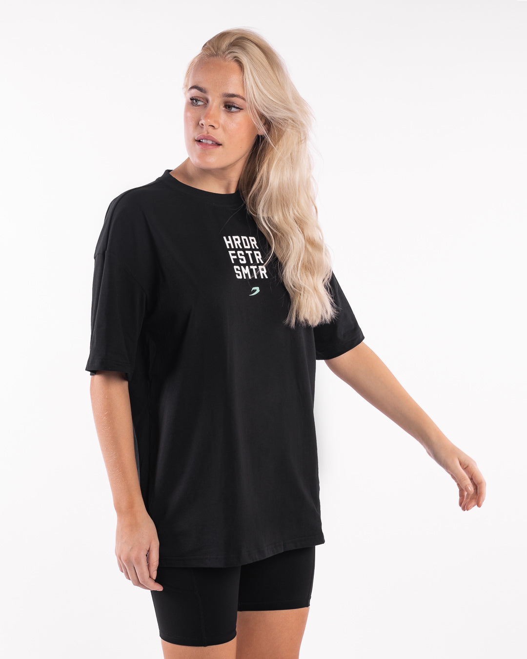 HRDR FSTR SMTR Oversized T-Shirt - Black