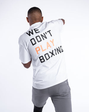 We Don't Play Boxing Oversized T-Shirt - White