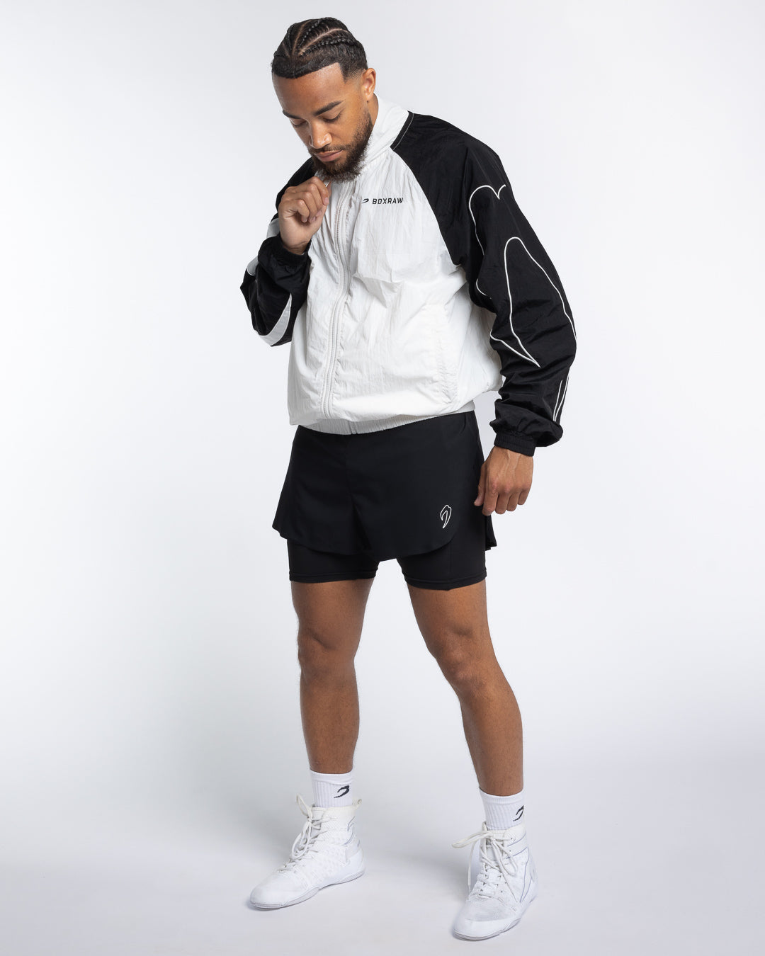 Tunero Track Jacket - White/Black | BOXRAW