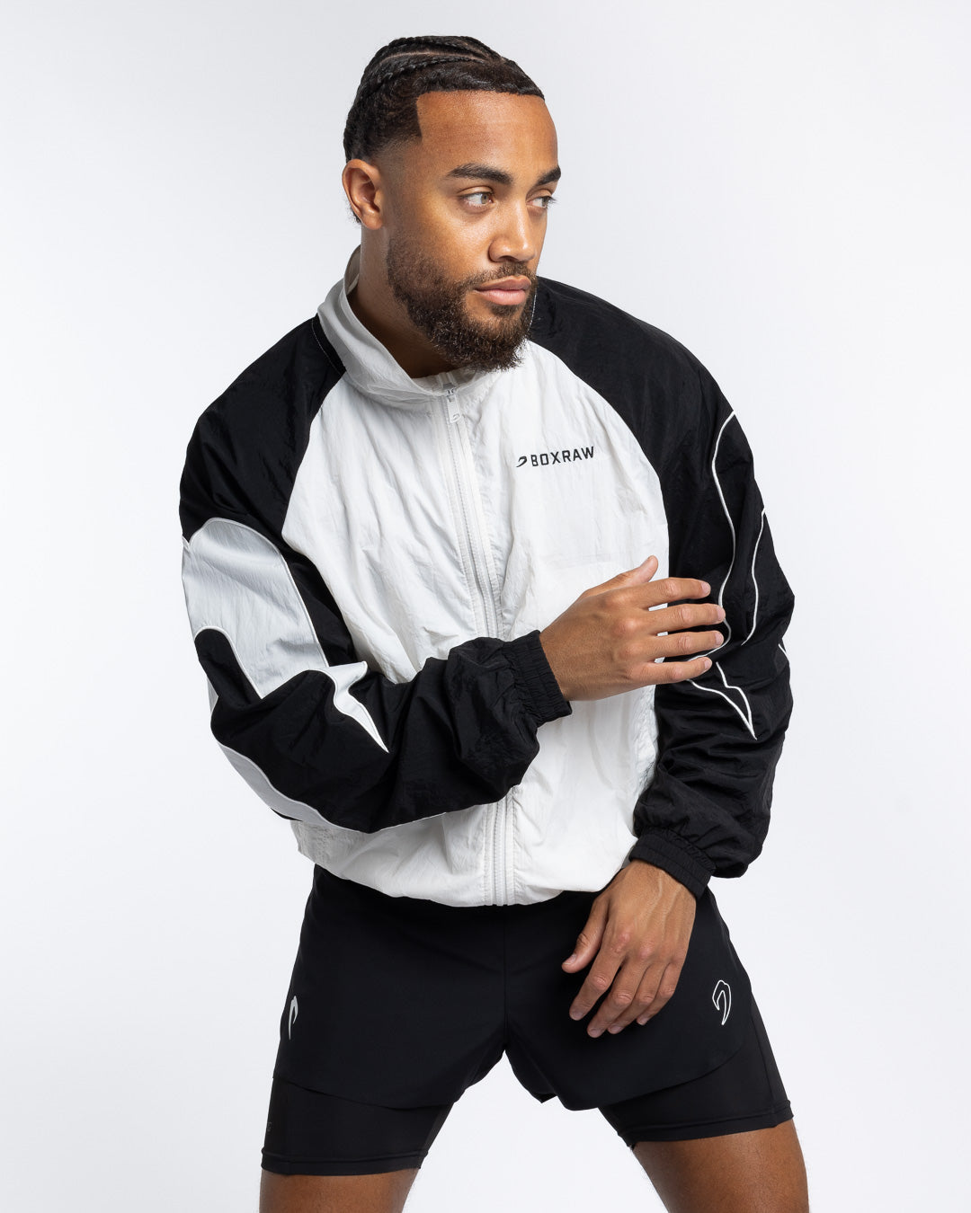 Tunero Track Jacket - White/Black | BOXRAW