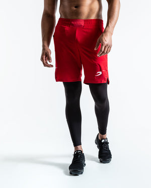 Pep Shorts (2-In-1 Training Tights) - Red/Black