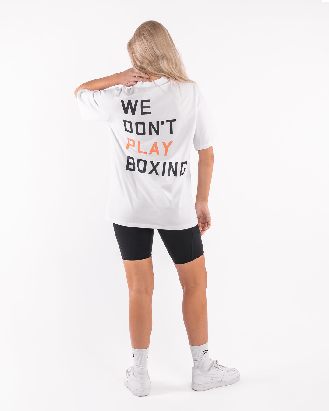 We Don't Play Boxing Oversized T-Shirt - White