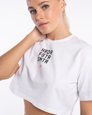HRDR FSTR SMTR Crop T-Shirt - White