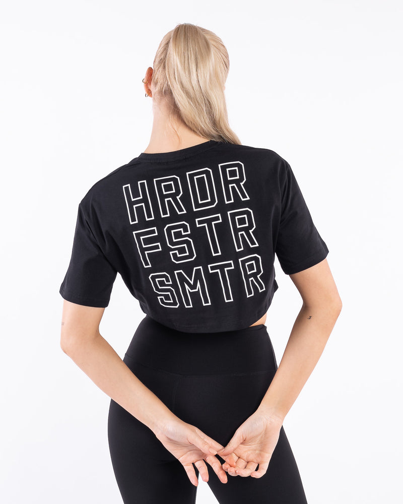 HRDR FSTR SMTR Crop T-Shirt - Black