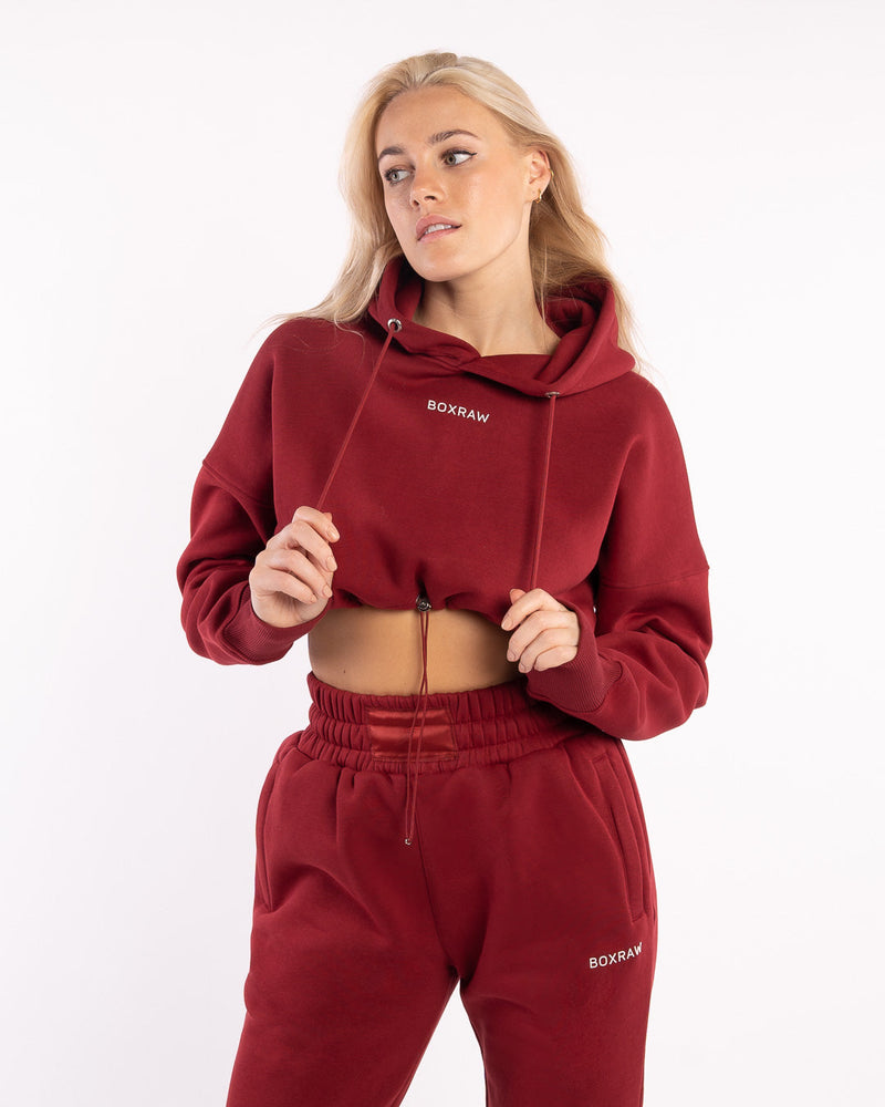 Johnson Cropped Hoodie - Burgundy